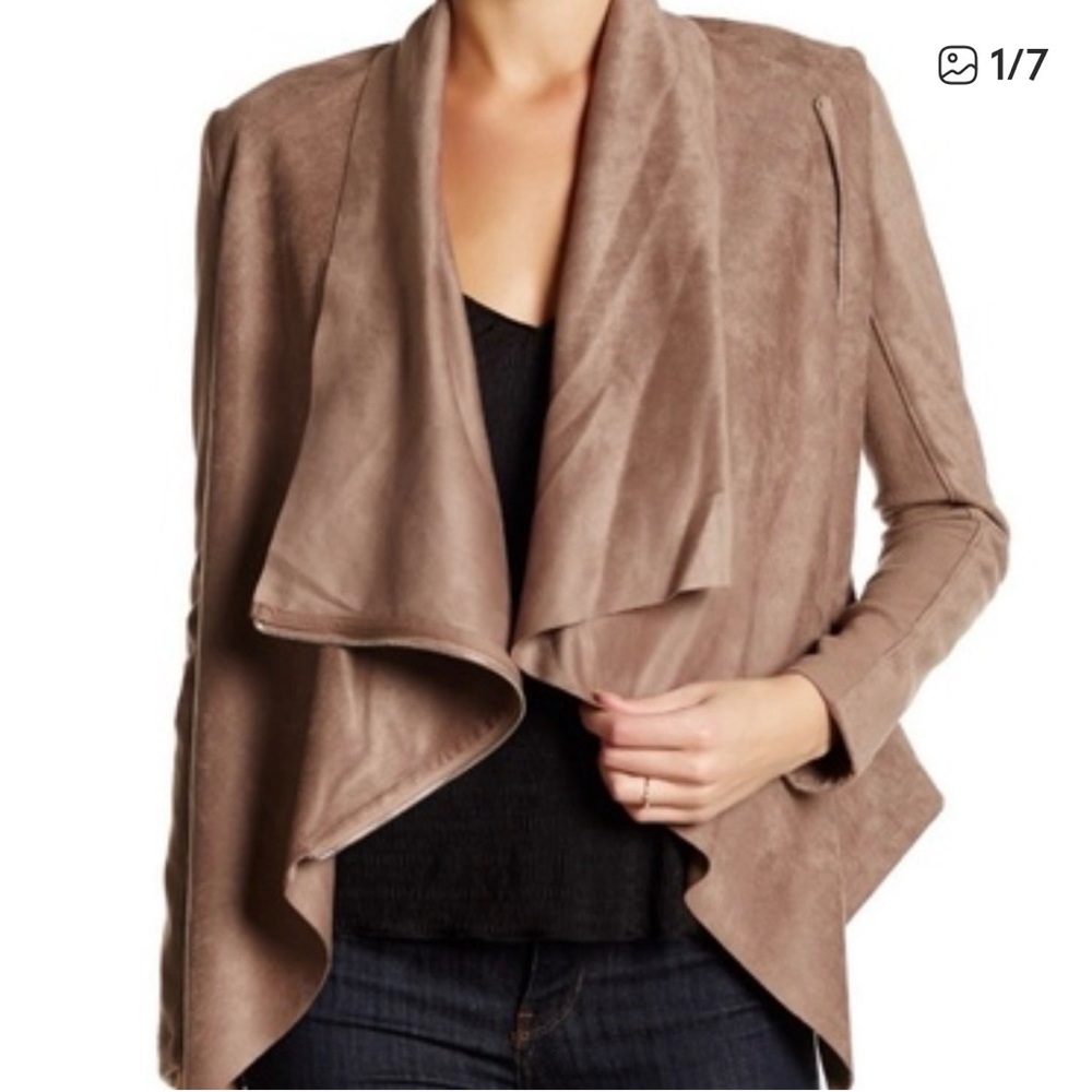 Vigoss Blazer Women's Size M Tan Brown Faux Suede Wrap